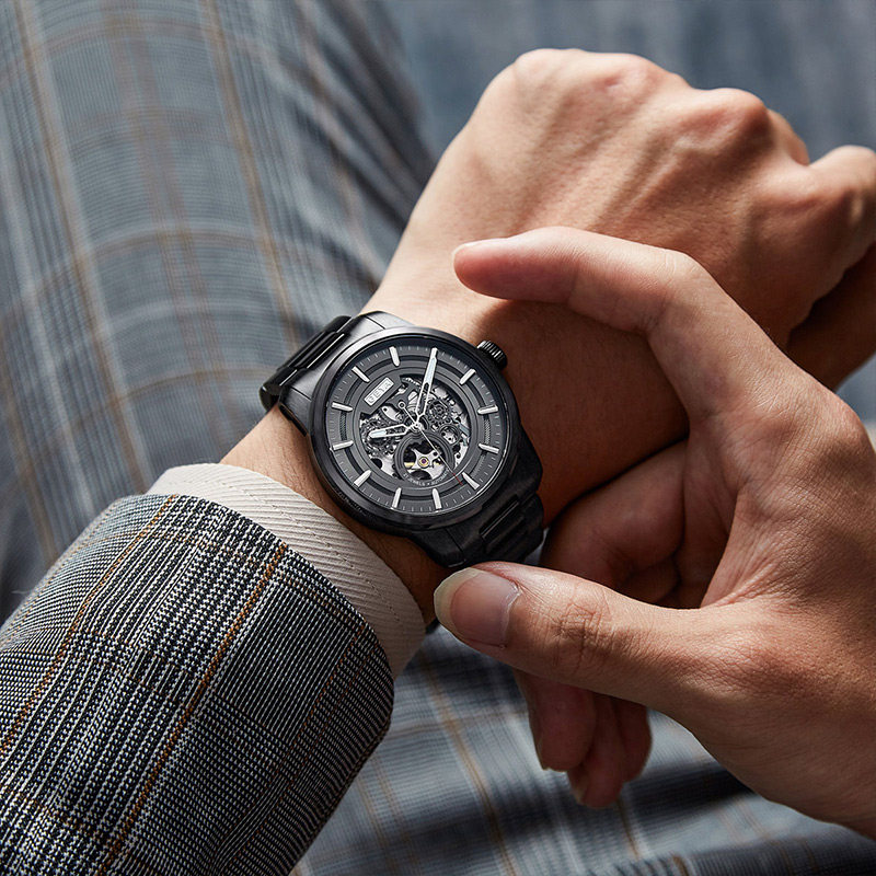 格雅自动防水镂空男士名牌机械表 格雅美莱斯国产腕表