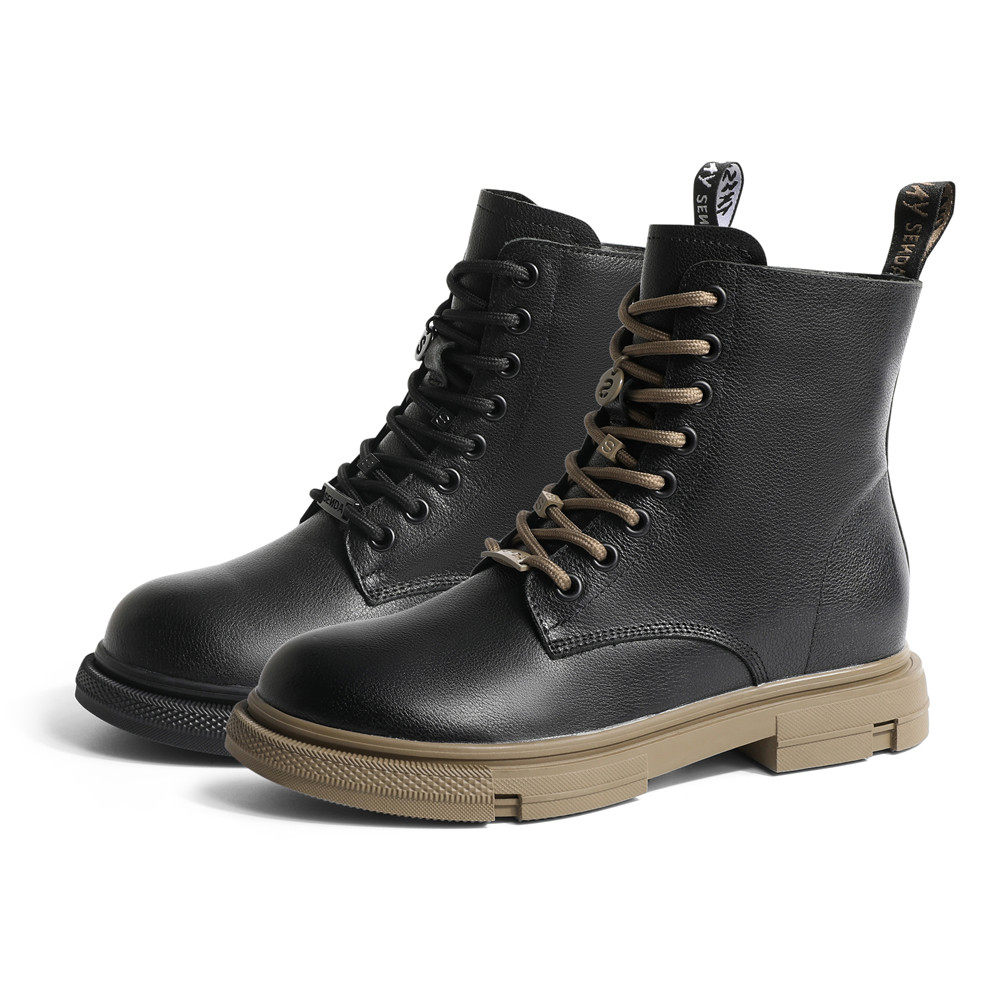 森达2022冬季新款商场同款风马丁靴 百丽集团outlets店马丁靴