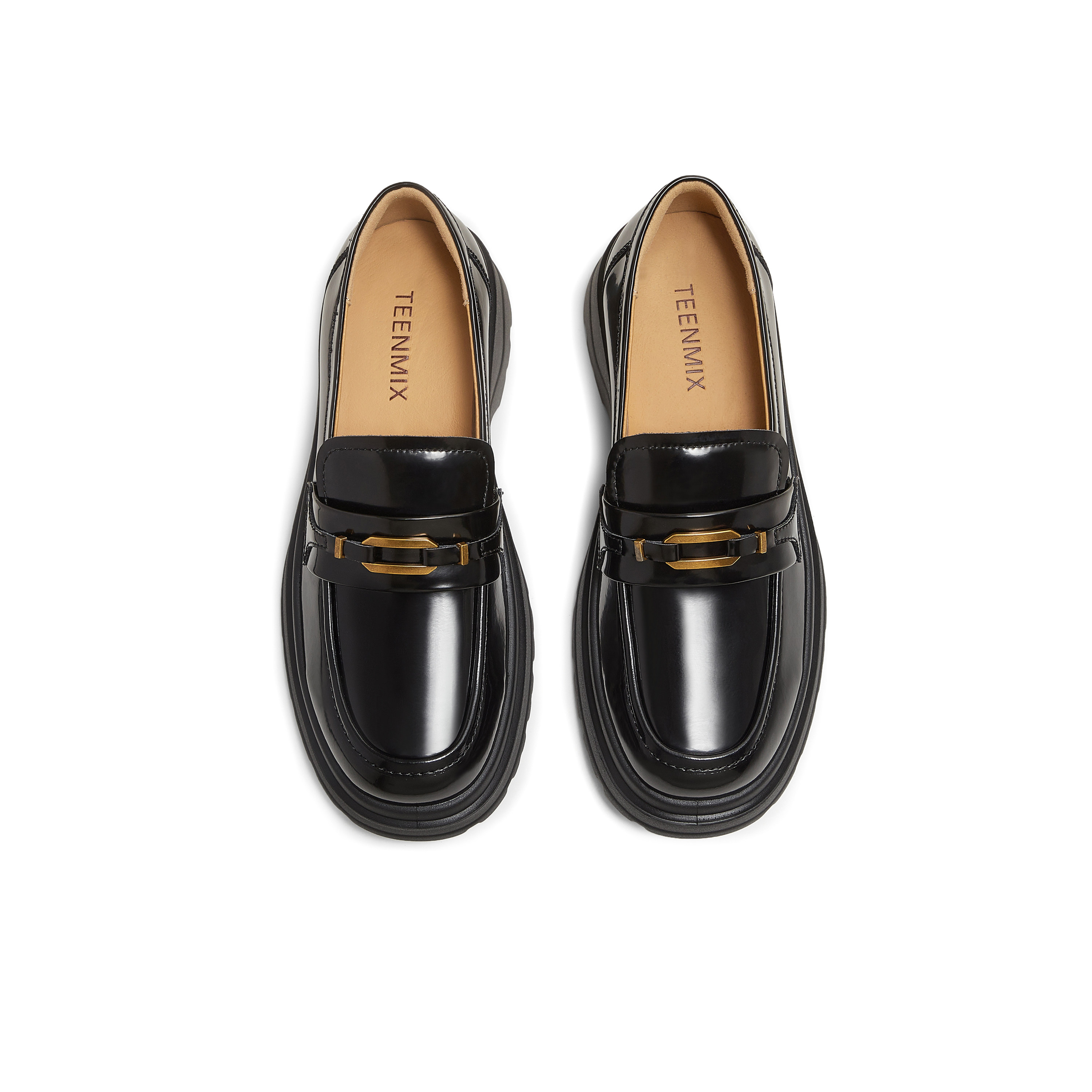 天美意2025秋新款厚底百搭时尚通勤复古皮鞋女乐福鞋KE067CM5,淘宝优惠券,粉丝福利购,淘宝优惠卷