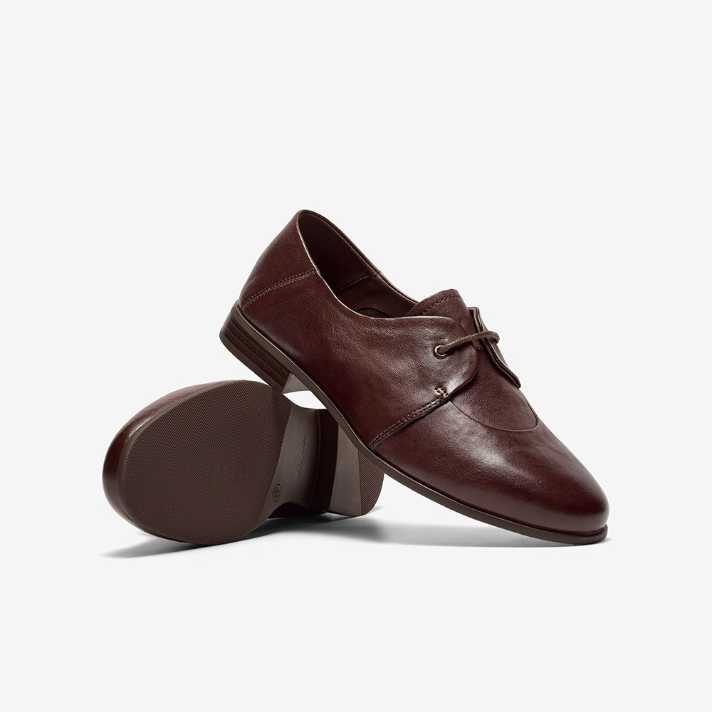 Bata深口单鞋女2025秋季新款百搭复古牛皮通勤牛津便鞋YR01DCM5,淘宝优惠券,粉丝福利购,淘宝优惠卷