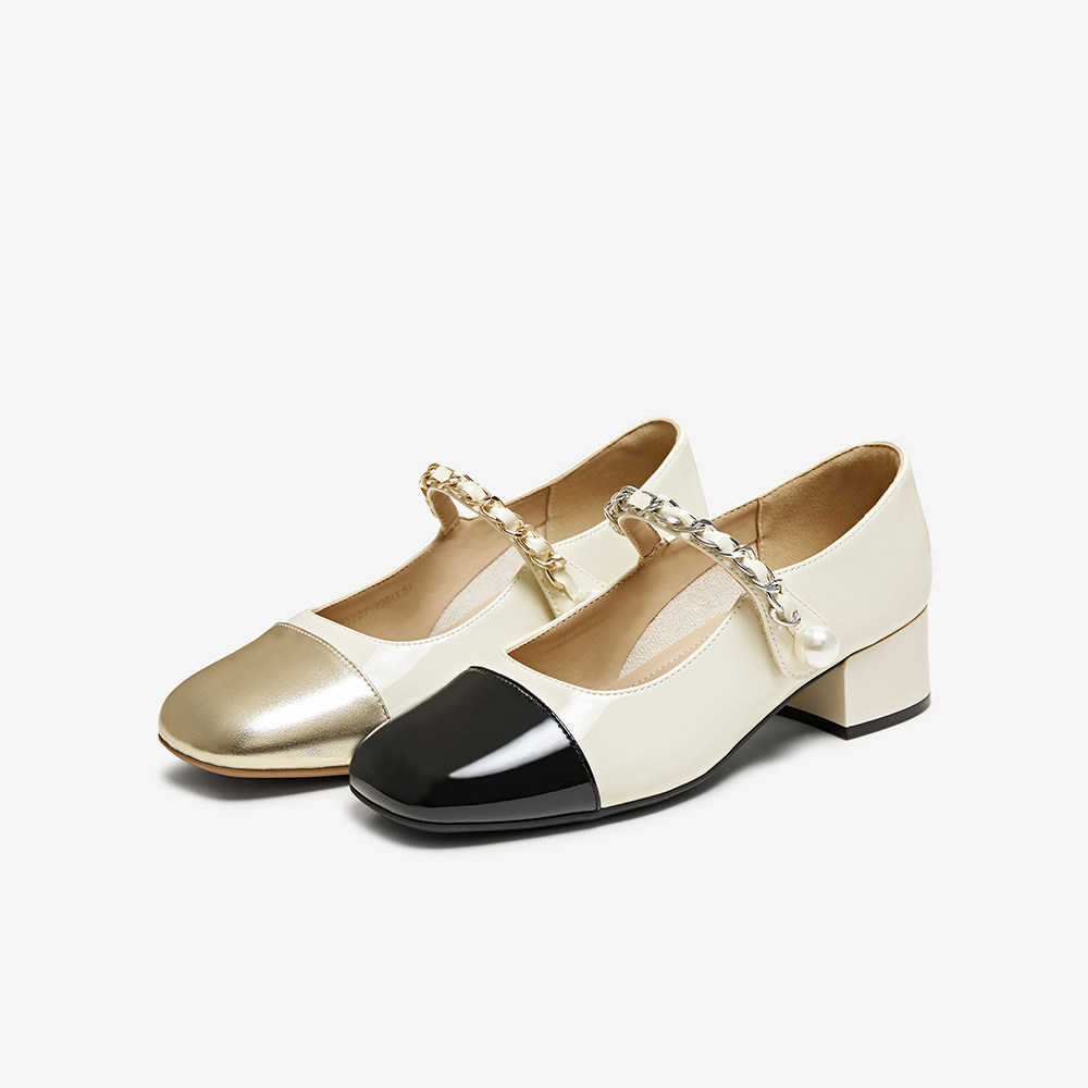 百思图2025夏季新款时髦法式小香风玛丽珍鞋粗跟女单鞋W1227BQ5,淘宝优惠券,粉丝福利购,淘宝优惠卷