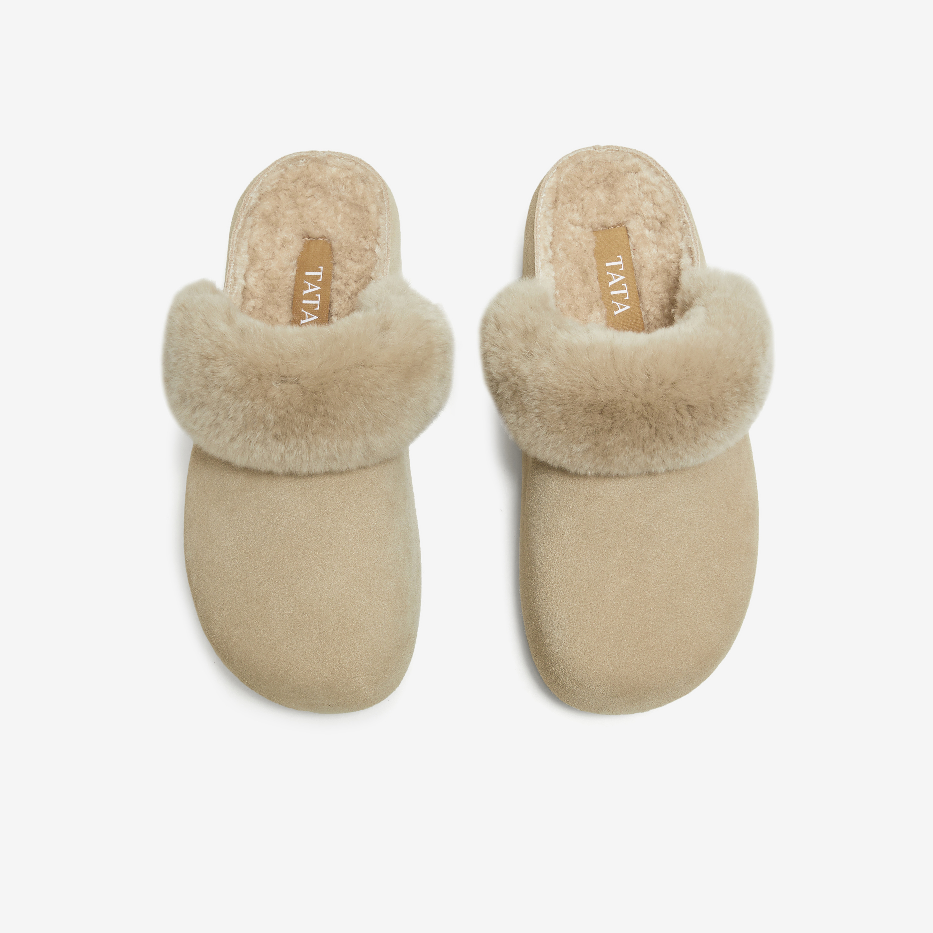 TATA他她女鞋2025勃肯鞋外穿厚底保暖包头外穿半拖鞋字YXC01DH5 - 图1