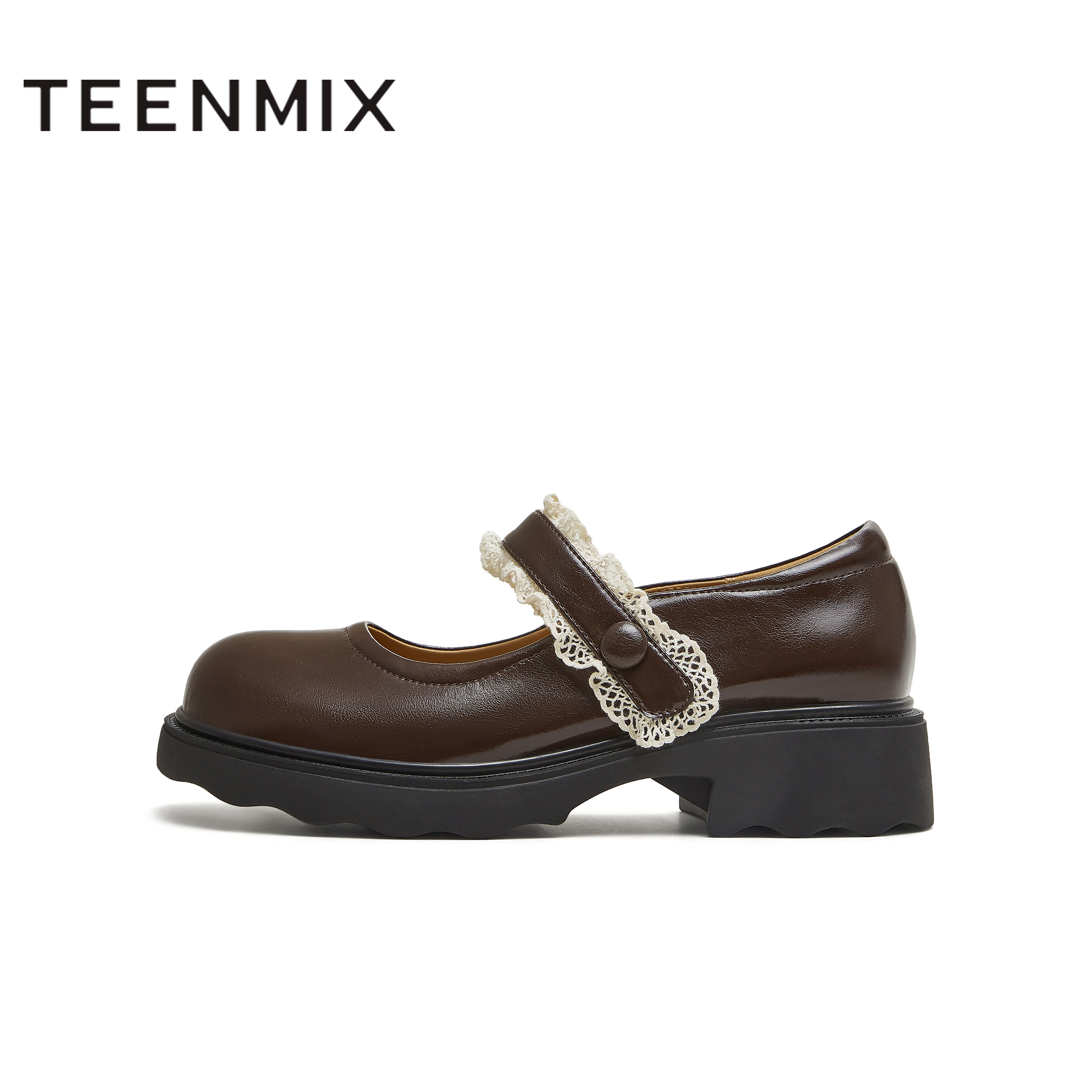 天美意2025秋新款复古百搭厚底潮流休闲纯色女玛丽珍鞋KM095CA5,淘宝优惠券,粉丝福利购,淘宝优惠卷