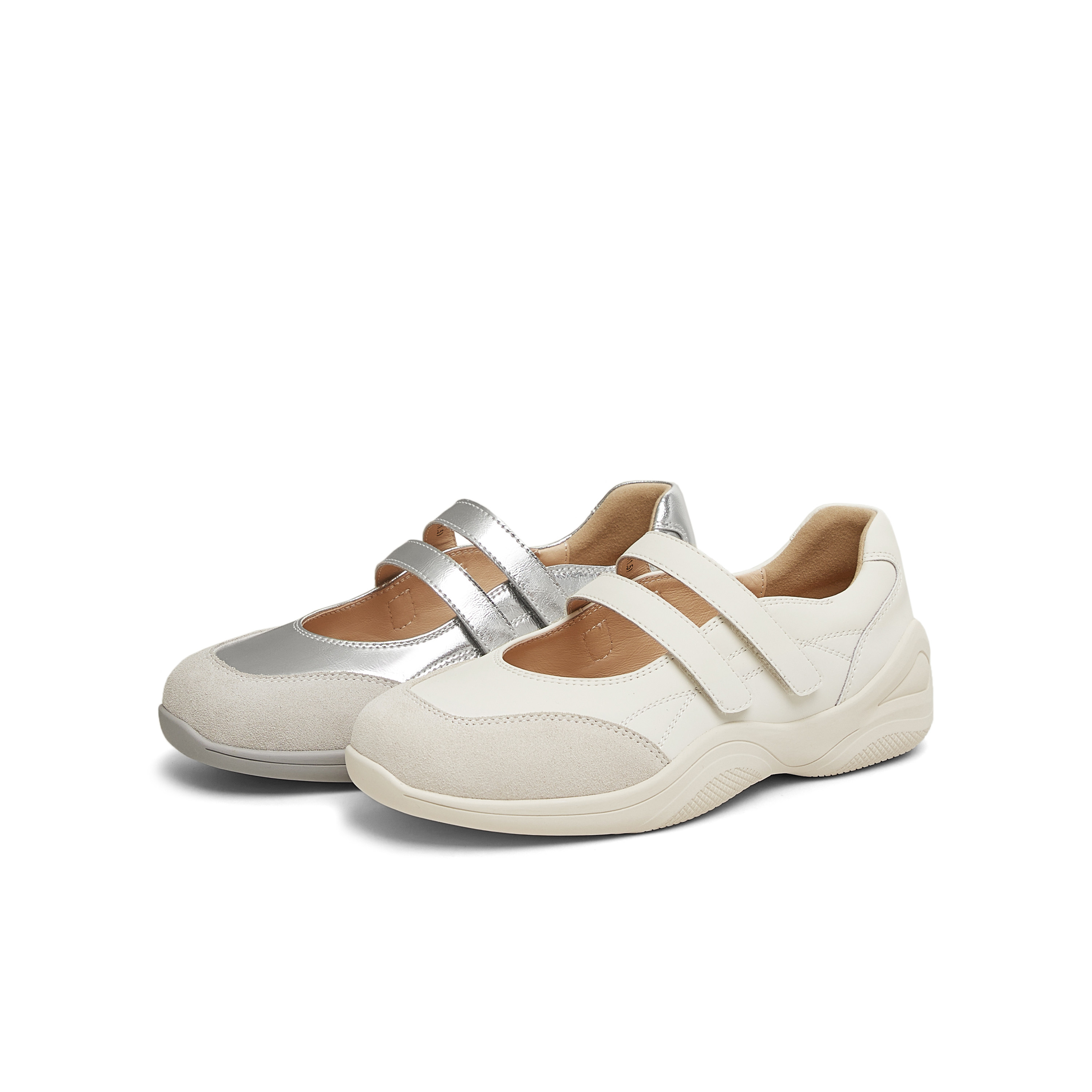 天美意复古厚底银色玛丽珍皮鞋女休闲浅口单鞋2025秋新款KH008AA5,淘宝优惠券,粉丝福利购,淘宝优惠卷