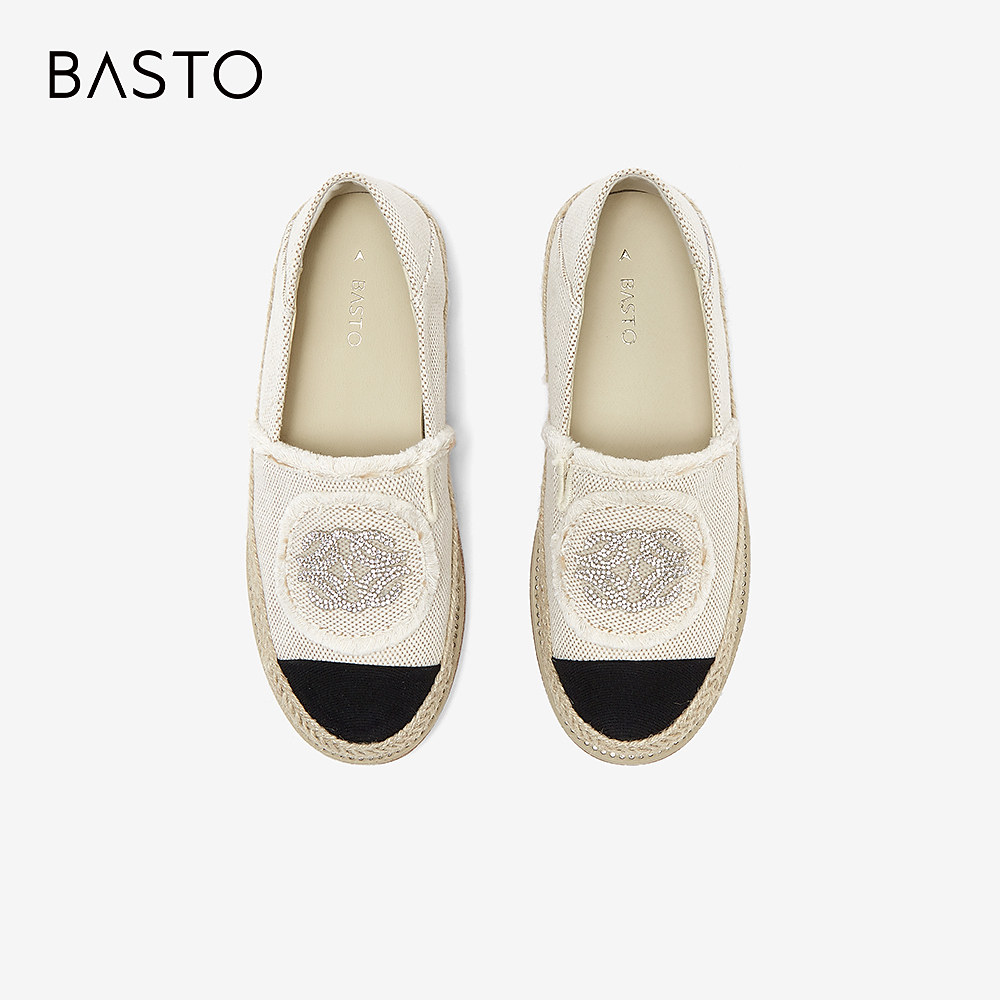 百思图春夏新款时尚休闲简约复古渔夫鞋平跟圆头女单鞋BL336CA4,淘宝优惠券,粉丝福利购,淘宝优惠卷