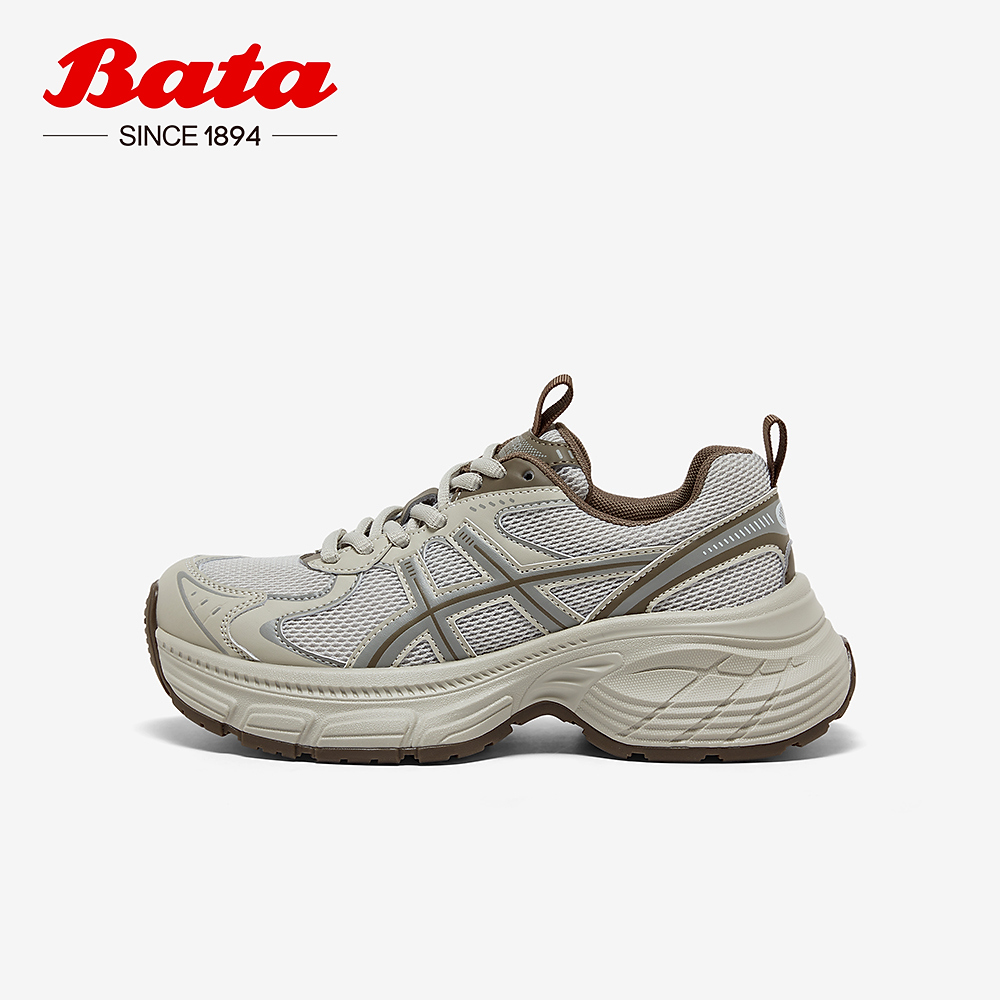 Bata休闲鞋女2025春商场新款通勤百搭运动时尚厚底老爹鞋5227DAM5 - 图0
