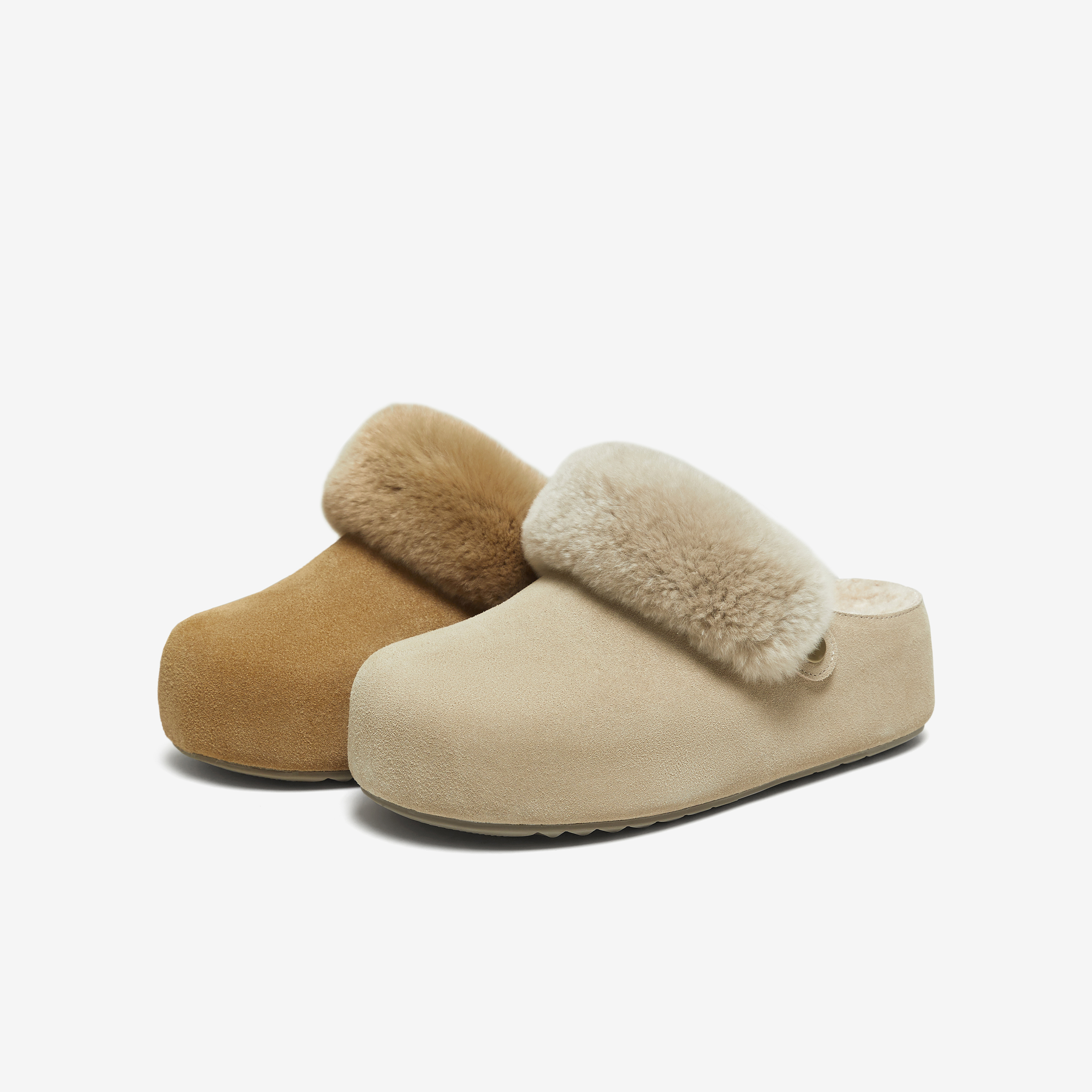 TATA他她女鞋2025勃肯鞋外穿厚底保暖包头外穿半拖鞋字YXC01DH5 - 图3