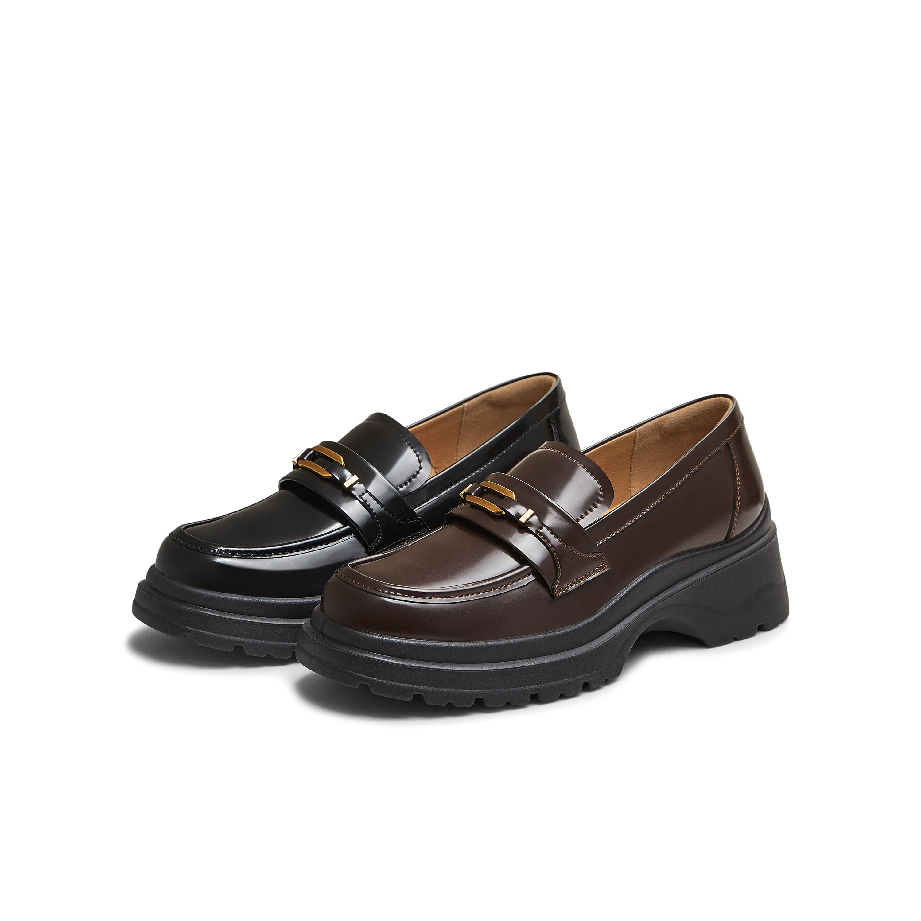 天美意2025秋新款厚底百搭时尚通勤复古皮鞋女乐福鞋KE067CM5,淘宝优惠券,粉丝福利购,淘宝优惠卷