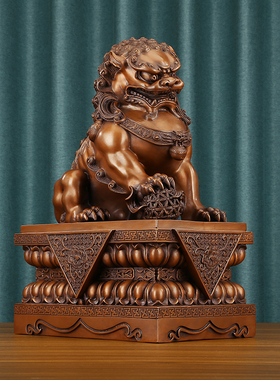 紫铜北京故宫门狮入户玄关摆件