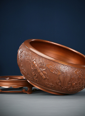 紫铜聚宝盆家居办公装饰品