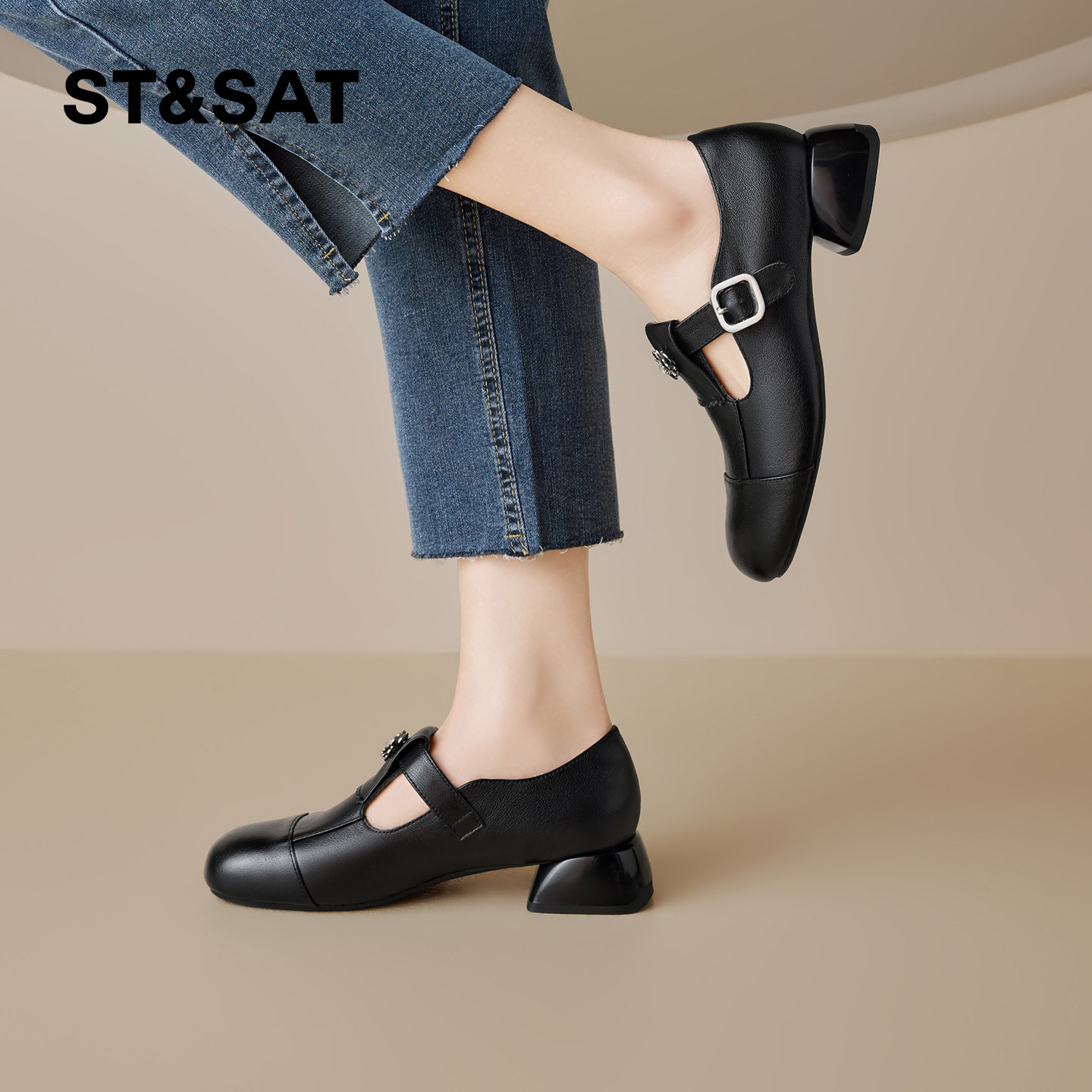 星期六复古乐福鞋女2026春季新款皮带扣法式小皮鞋通勤深口单鞋子,淘宝优惠券,粉丝福利购,淘宝优惠卷