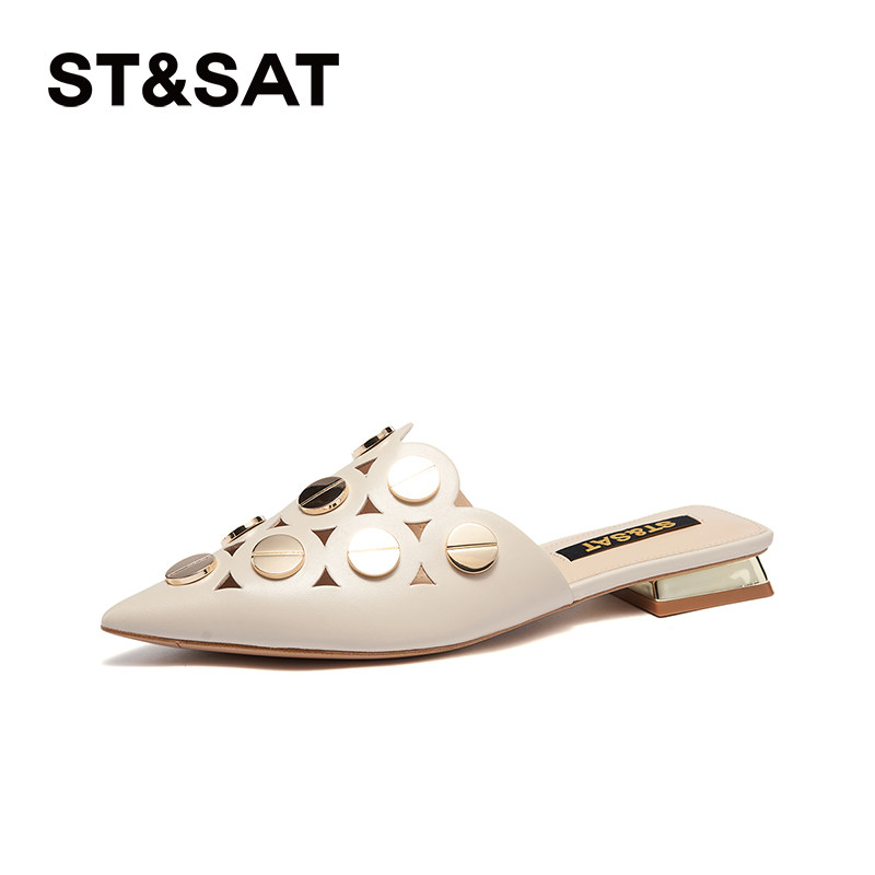 星期六包头拖春秋新款百搭时尚优雅低跟简约舒适女凉鞋SSC3114038,淘宝优惠券,粉丝福利购,淘宝优惠卷