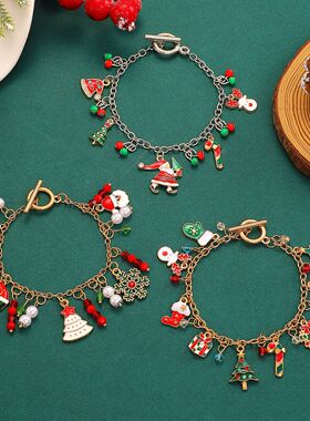 hat Trendy Elk Socks Snowman Christmas Tree fashion bracelet