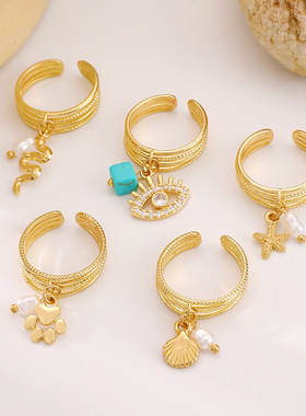 women index finger ring luxury eye zircon niche design sense