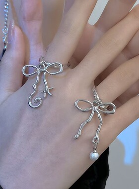 sweet Big bow girl finger ring women's rings adjustable 戒指