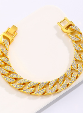 Fashion wide diamond studded bracelet men women Bracelet手链