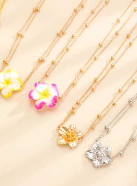 腰链New minimalist women's metal egg flower bead waist chain