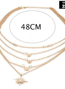 欧美风水滴女多层简约时尚项链