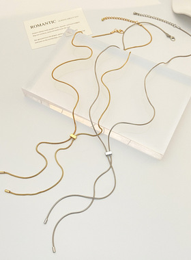 New long adjustable sweater chain necklace, simple 女长项链