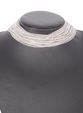 欧美时尚饰品颈链镶钻多层复古