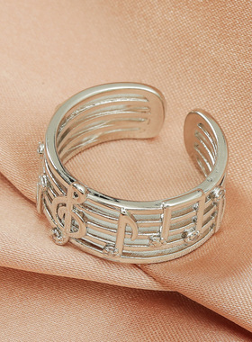 hollowed design Finger ring music notation adjustable rings