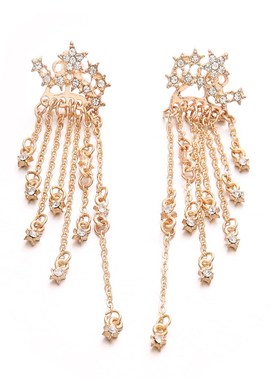 欧美长款时尚饰品闪耀星星流苏女