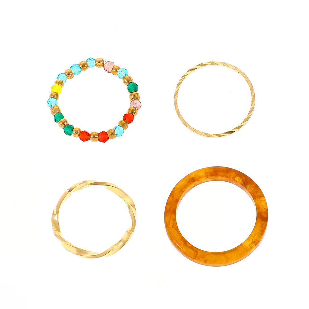 Simple Set rings Women's Vintage Beaded Ring设计感食指环戒指 - 图3