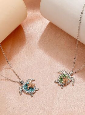 女项链couple ocean style accessories diamond Turtle necklace
