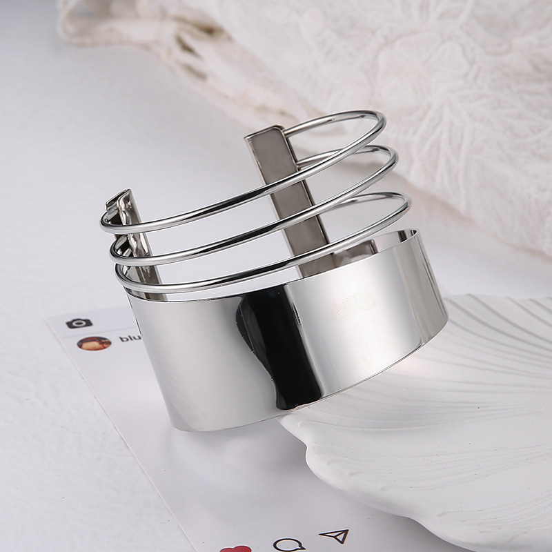 punk metal bracelet punk simple hyperbole hand ornaments手饰 - 图0