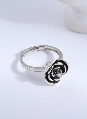 dark Rose Finger Ring Ladies' Rotating Open Rings 女开口戒指