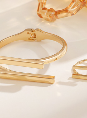 New Fashion Square Opening Women's Bracelet Ring Set jewelry