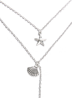 热销海星扇贝多层项链短款锁骨链