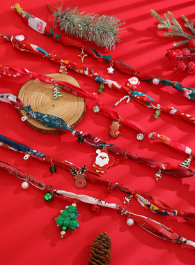 Accessories Christmas Tree Elk Santa Bell Pendant necklace