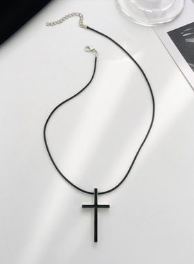 Vintage Cross Men's and Women's Leather Rope Chain Necklace