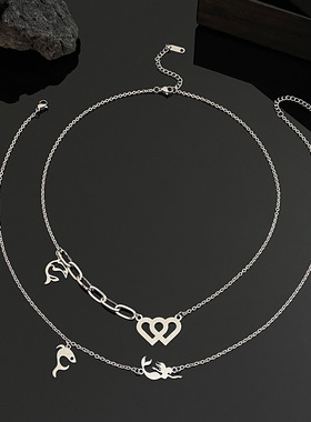 Hip Hop Personalized Ladies' cross heart Pendant Necklace