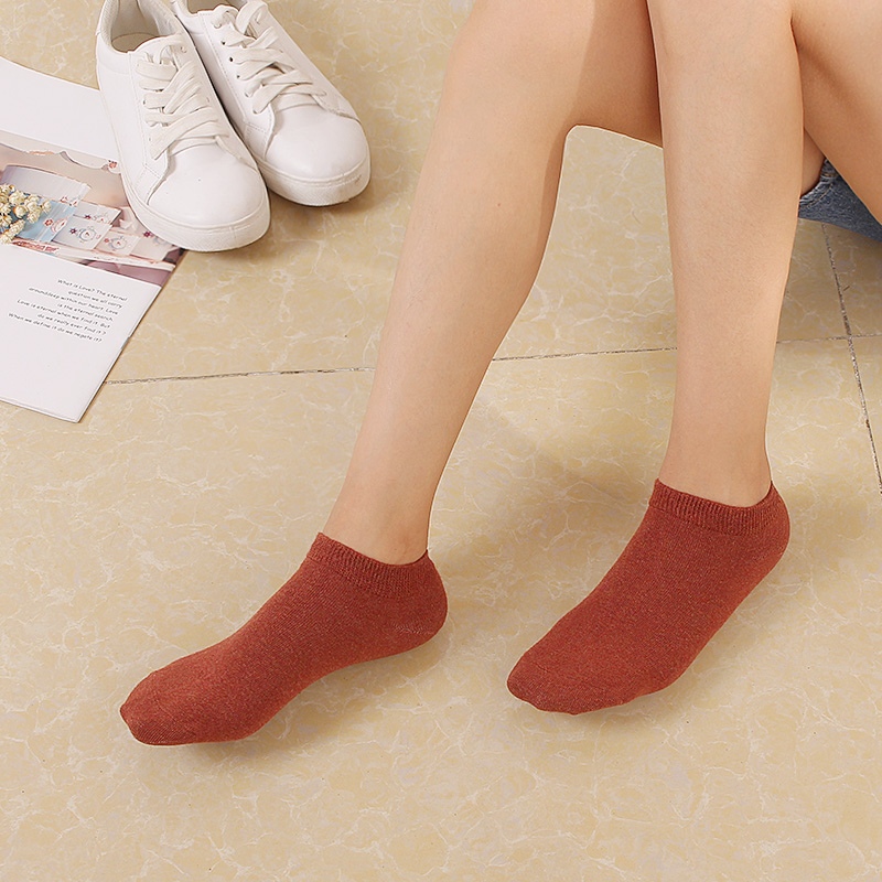 显莎旗舰店袜子女短袜夏季低帮混合硅胶防滑女士船袜浅口韩版纯色棉袜薄款短1