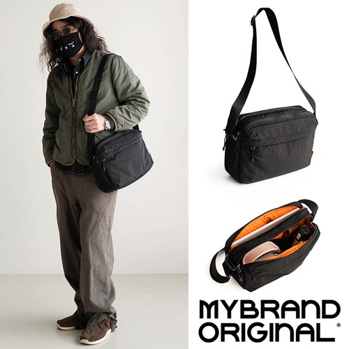 MYBRANDORIGINAL 时尚男士斜挎包多口袋14寸笔电通勤包6L MK010 - 图2