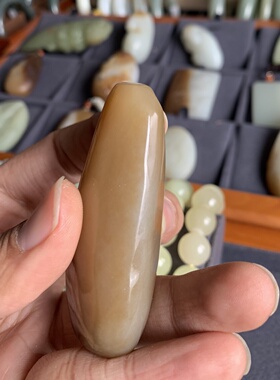 超值纯天然正宗新疆和田玉且末金山矿糖玉手把件可定制雕刻玉石