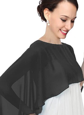 Women's Soft Wedding Capes Wraps Ladies Chiffon Shrug Bridal