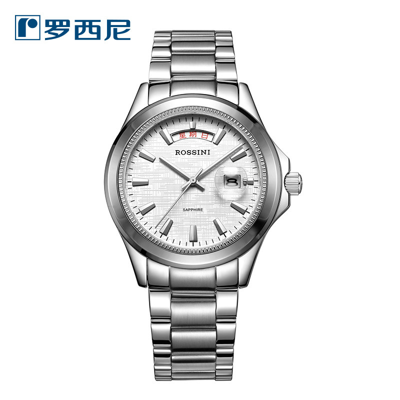 罗西尼手表男专柜正品时尚休闲商务防水钨钢上套石英表男女表5393