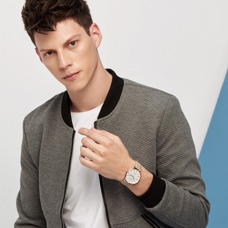 罗西尼手表男正品时尚简约潮流防水石英表皮带男表男士腕表518825