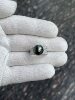 11.59mm Tahitian malachite green ring set with super-heavy S925 cultivated diamonds, shot in natural light