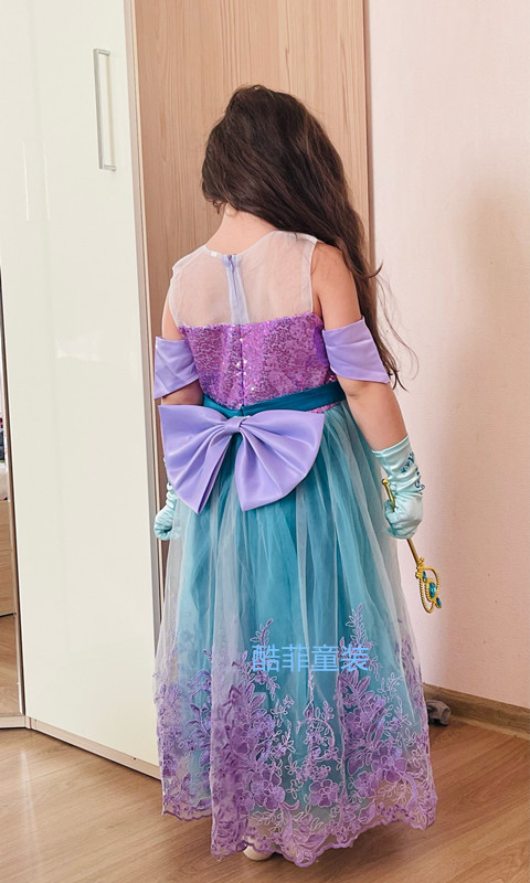 爱丽儿美人鱼公主裙子女童生日礼服六一万圣节网纱演出服cosplay