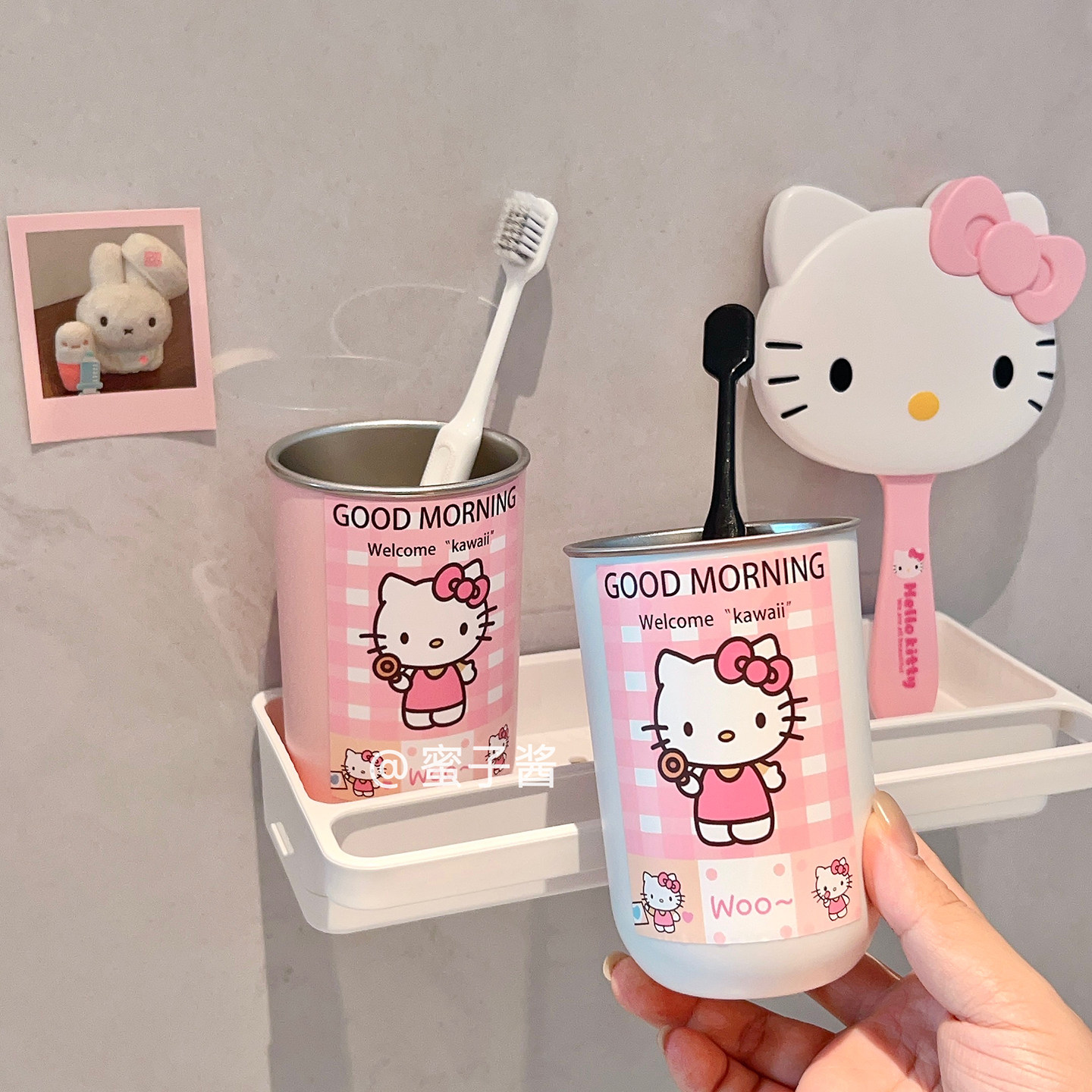 可爱少女心卡通漱口杯304不锈钢家用学生宿舍牙刷杯牙缸粉嫩猫咪,淘宝优惠券,粉丝福利购,淘宝优惠卷