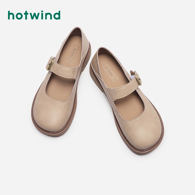 热风秋季新款女士韩系温柔玛丽珍鞋时尚休闲百搭平底单鞋女,淘宝优惠券,粉丝福利购,淘宝优惠卷