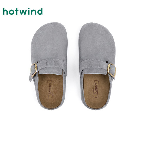 热风复古勃肯鞋女鞋2025年秋季新款女士纯色包头鞋子百搭休闲鞋 - 图3