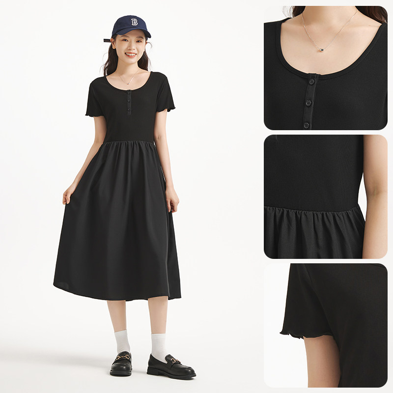 热风夏季针织背心碎花牛仔连衣裙清仓