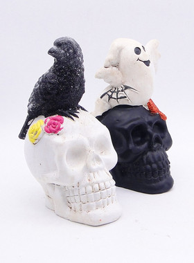 跨境新款万圣节鬼节鬼头乌鸦水鬼家居办公桌面装饰品创意精美摆件