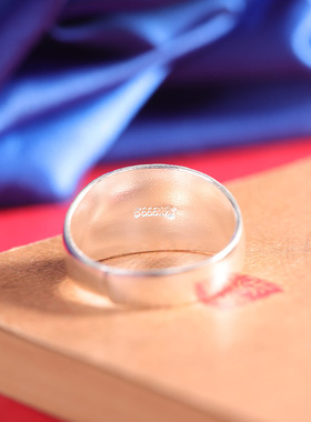 人品银品 足银999.9简约大气描金向日葵戒指个性百搭宽版轻奢指环