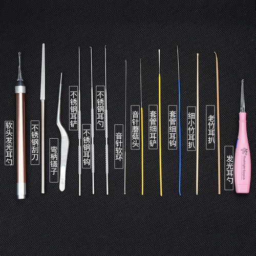 采耳工具套装专业打掏耳朵毛毛充电手握灯挖耳勺鹅毛棒大木盒高级 - 图1